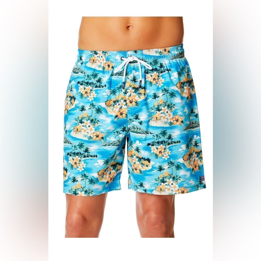 Chaps Men's Swim Trunks with UPF50+